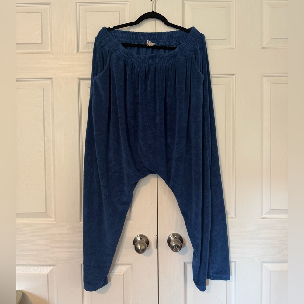 Red Sky Blue Terry Harem Pants